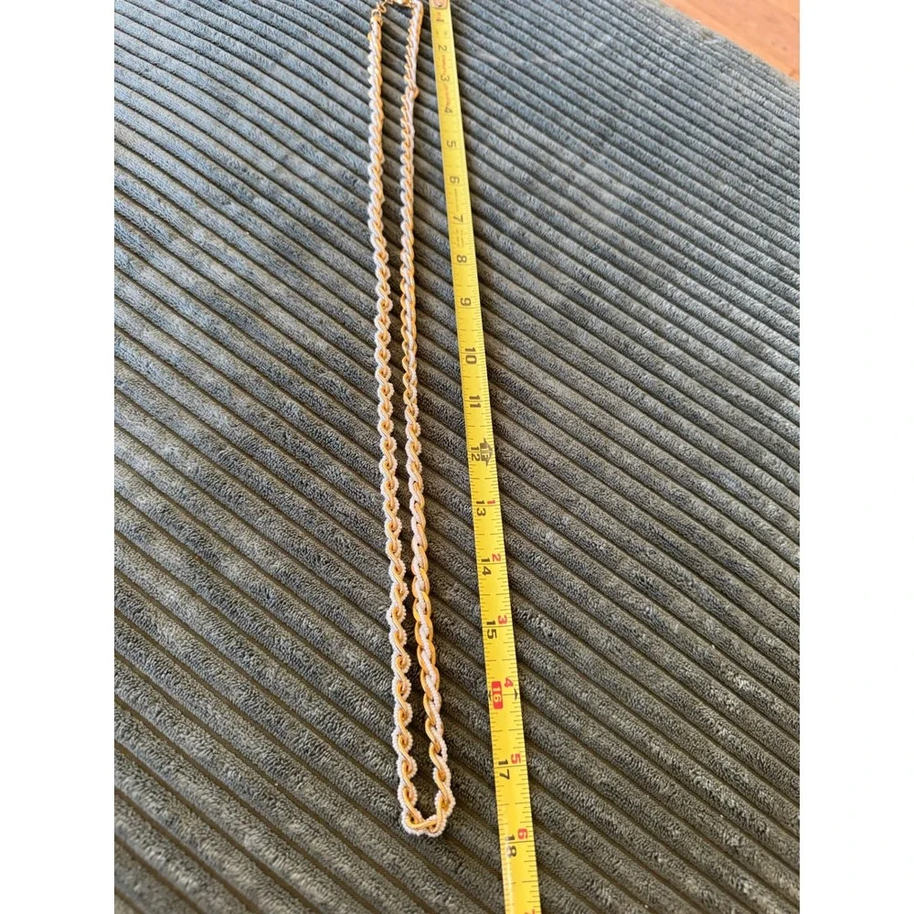 Vintage Trifari Necklace Gold Tone‎ and Seed Bead Braided Chain Design